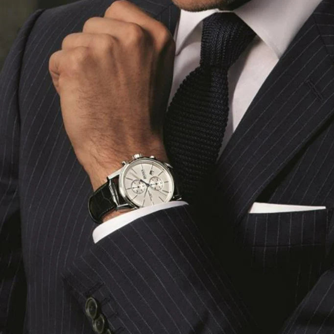 Men's Hugo Boss Jet Black Leather Chronograph Watch - HB1513282